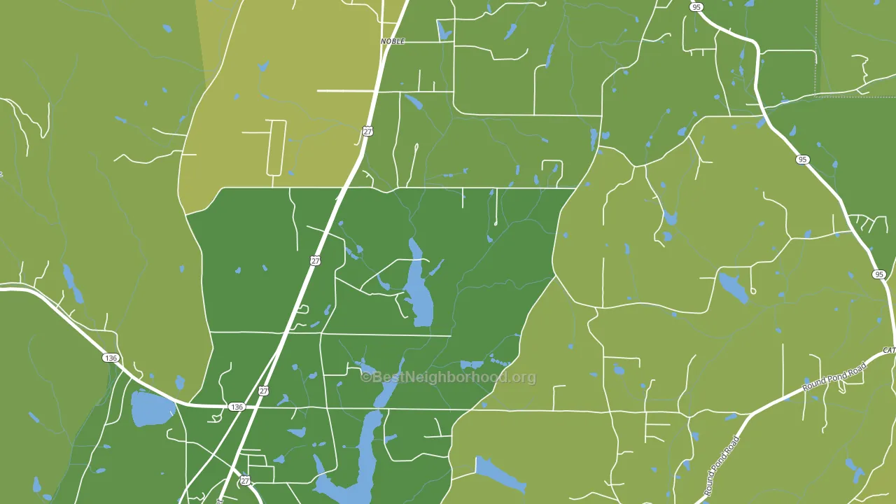 Noble, GA block-group voter-turnout map