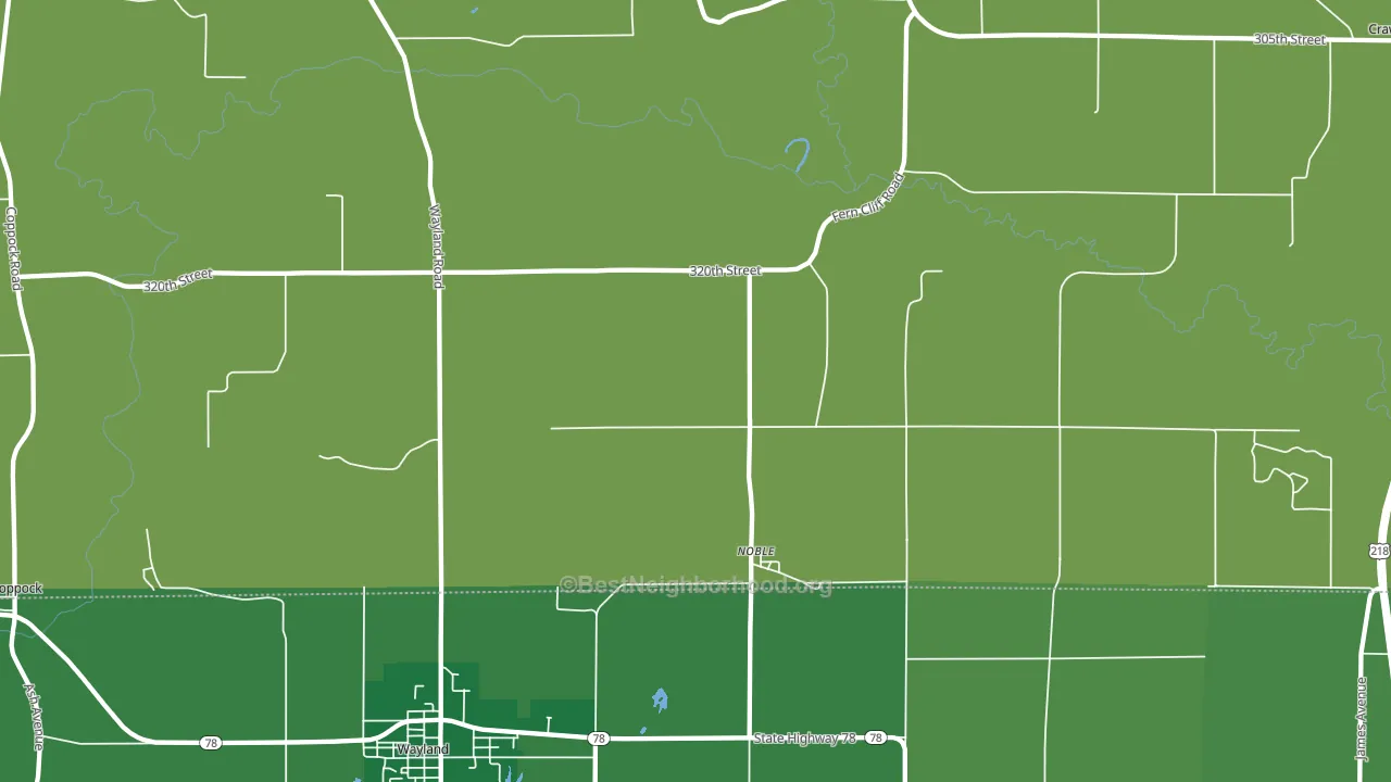 Noble, IA block-group voter-turnout map