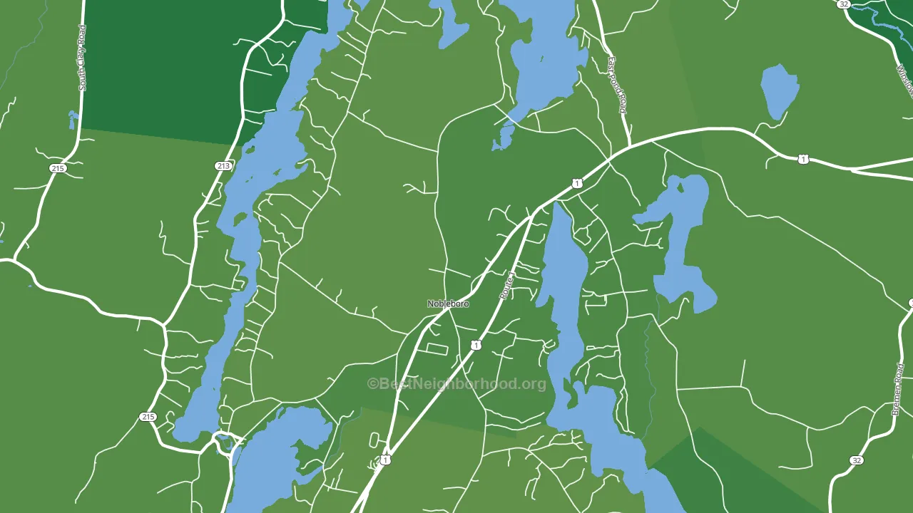 Nobleboro, ME block-group voter-turnout map