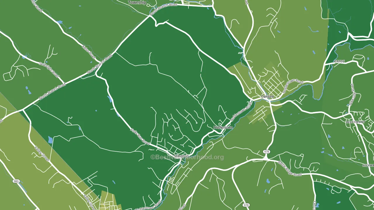 Noblestown, PA block-group voter-turnout map