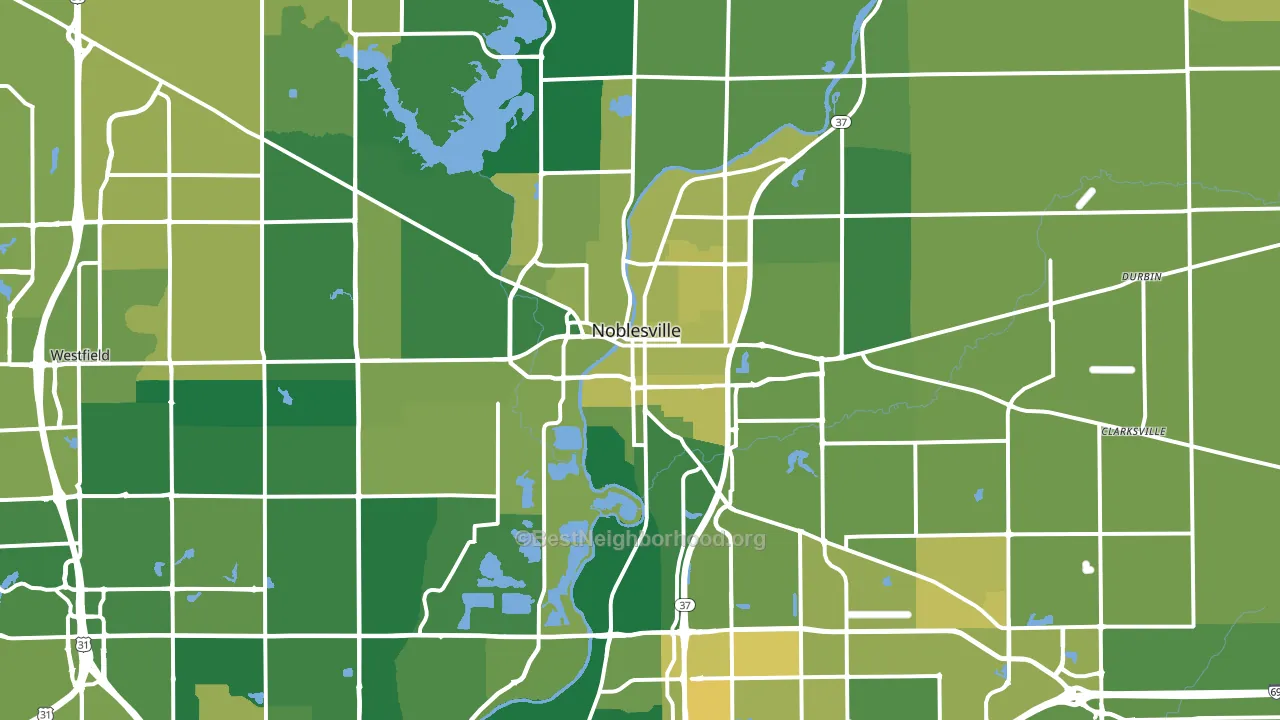 Noblesville, IN block-group voter-turnout map