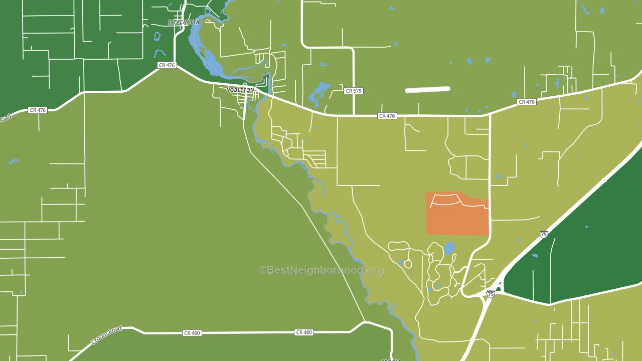 Nobleton, FL block-group voter-turnout map