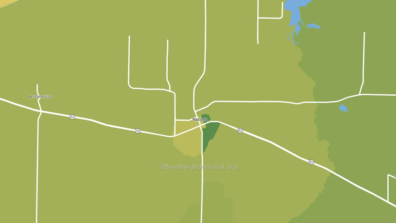 Nocona, TX block-group voter-turnout map