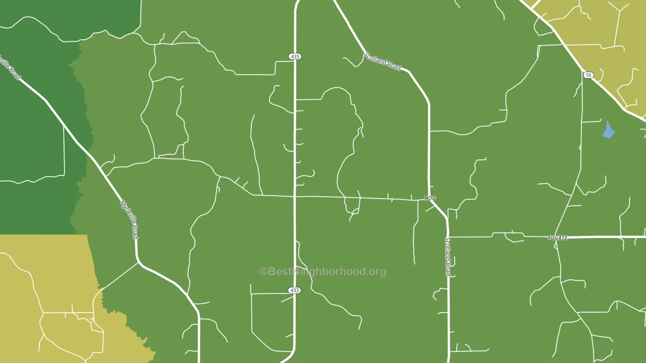 Nod, MS block-group voter-turnout map