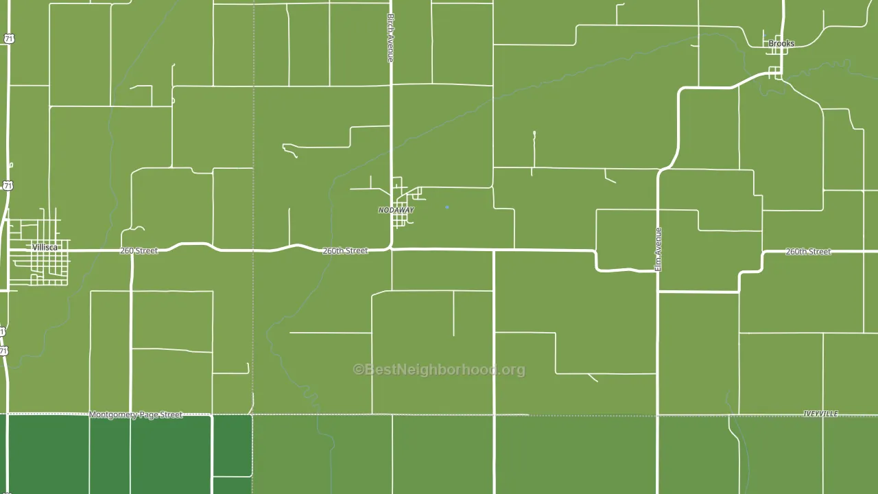 Nodaway, IA block-group voter-turnout map