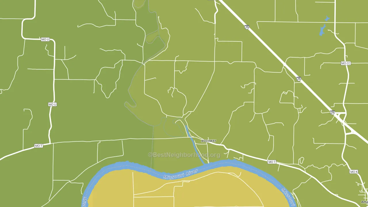 Nodaway, MO block-group voter-turnout map