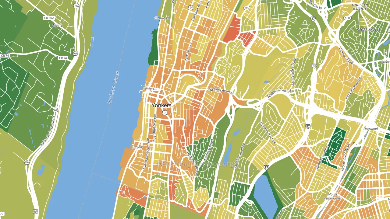 Nodine Hill, Yonkers, NY block-group voter-turnout map