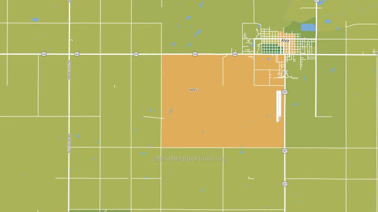 Noel, OK block-group voter-turnout map
