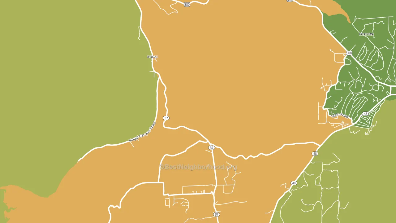 Nogal, NM block-group voter-turnout map