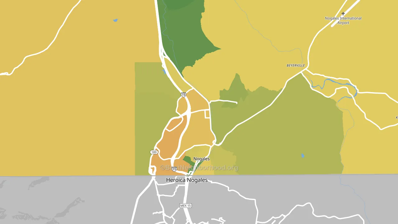 Nogales, AZ block-group voter-turnout map