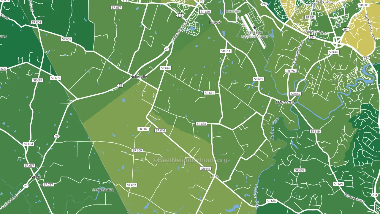 Nokesville, VA block-group voter-turnout map