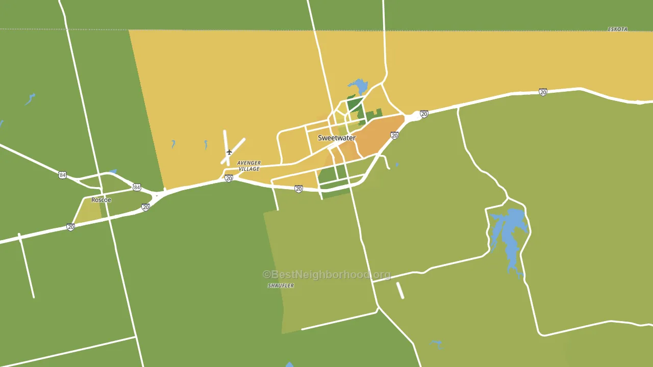 Nolan County, TX block-group voter-turnout map