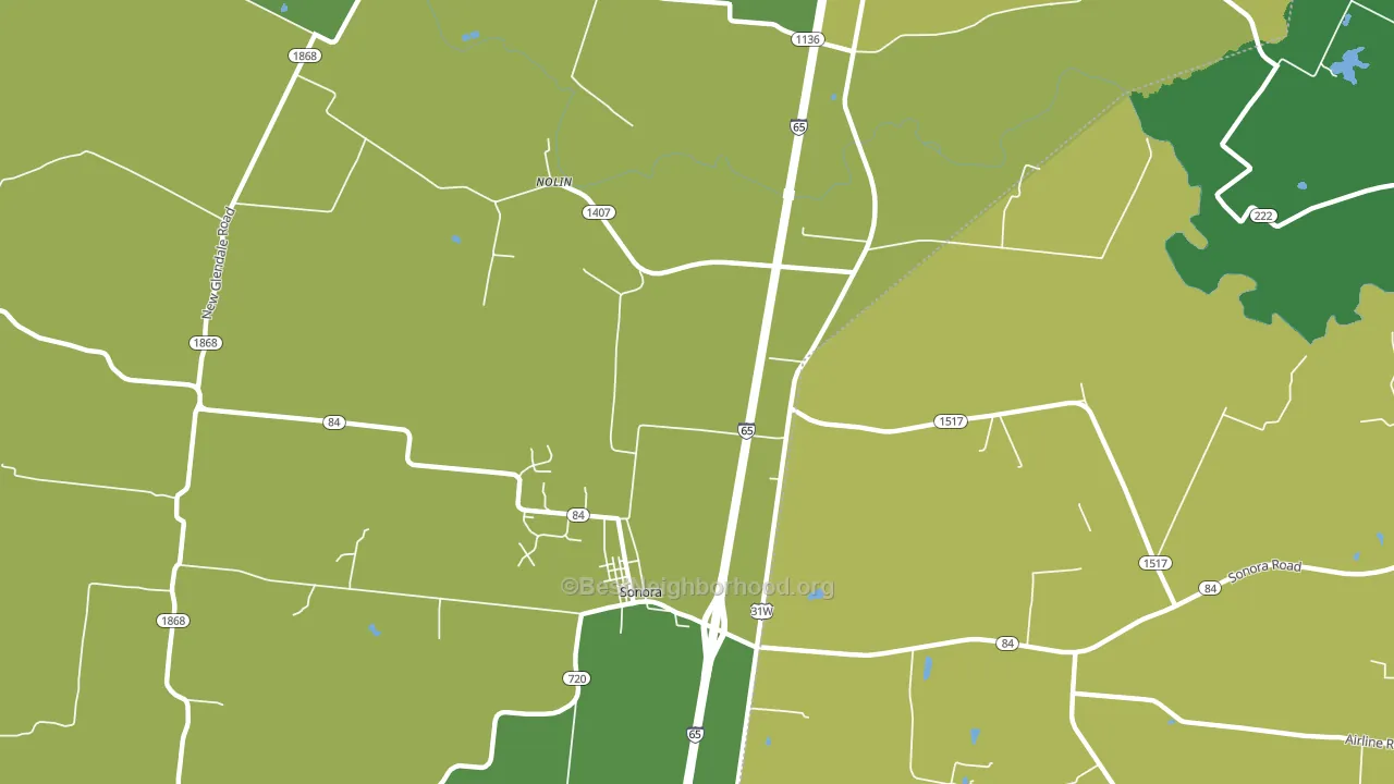 Nolin, KY block-group voter-turnout map