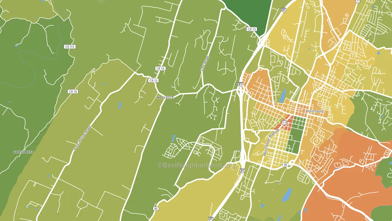 Nollville, Martinsburg, WV block-group voter-turnout map