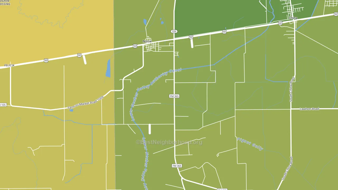 Nome, TX block-group voter-turnout map