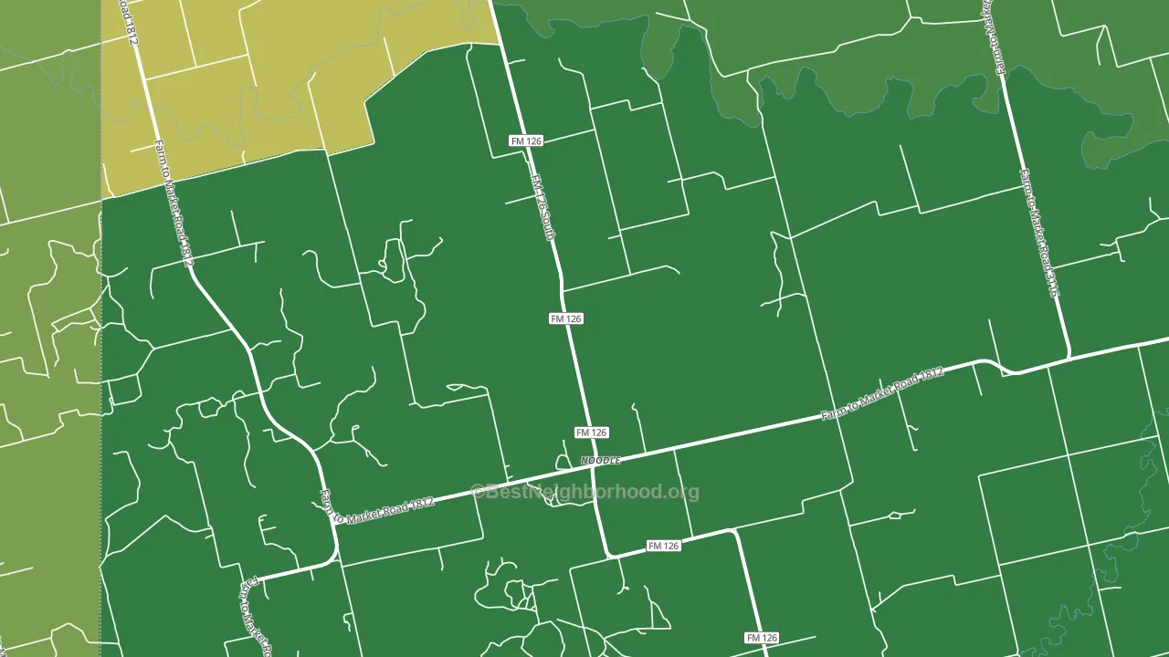 Noodle, TX block-group voter-turnout map