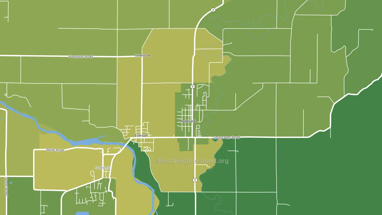 Nooksack, WA block-group voter-turnout map