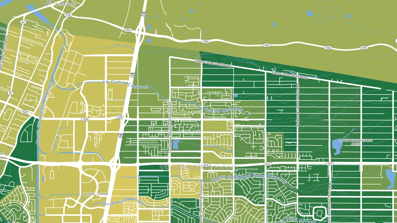 Nor Este, Albuquerque, NM block-group voter-turnout map