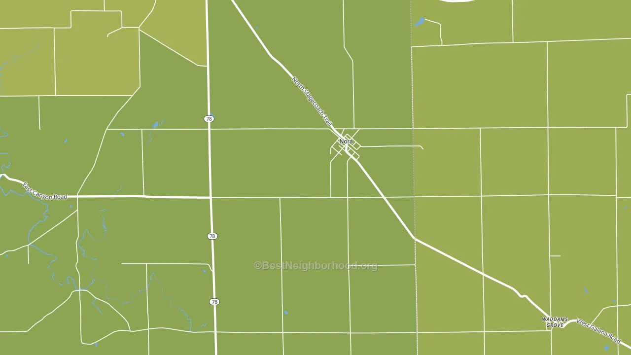 Nora, IL block-group voter-turnout map