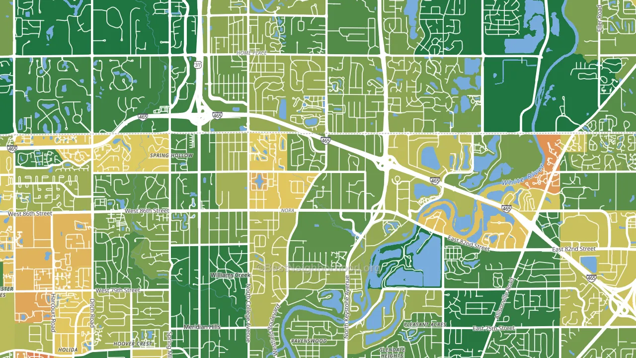 Nora, Indianapolis, IN block-group voter-turnout map