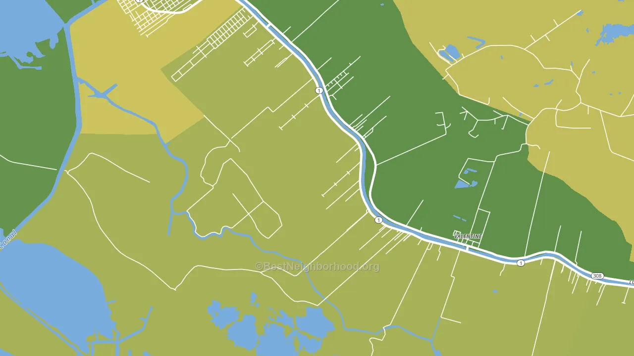 Norah, LA block-group voter-turnout map