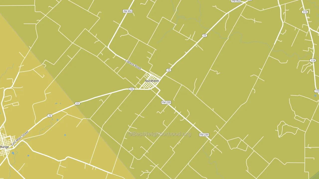 Nordheim, TX block-group voter-turnout map