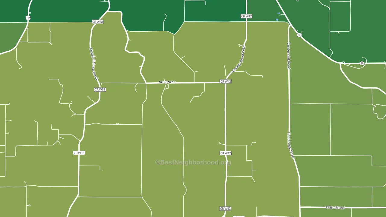 Nordness, IA block-group voter-turnout map
