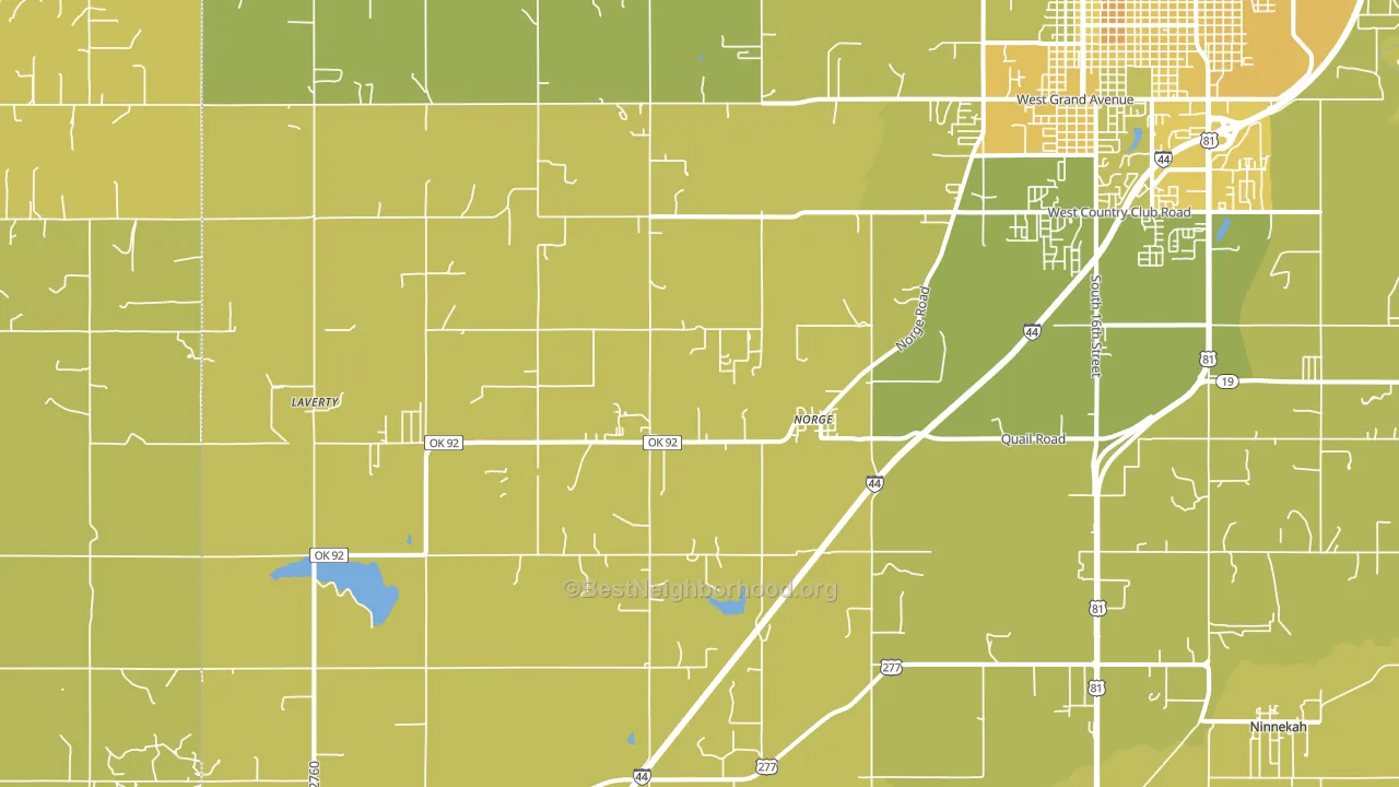 Norge, OK block-group voter-turnout map