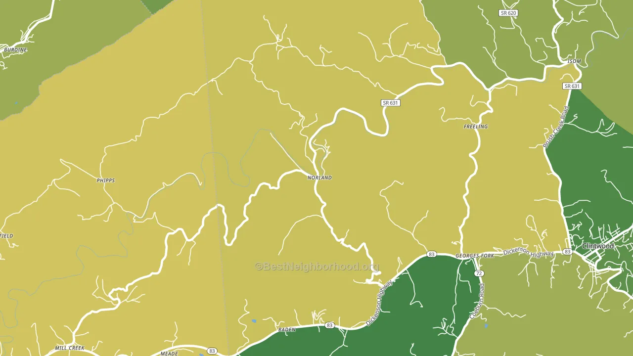 Norland, VA block-group voter-turnout map