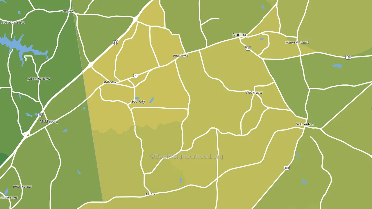 Norlina, NC block-group voter-turnout map