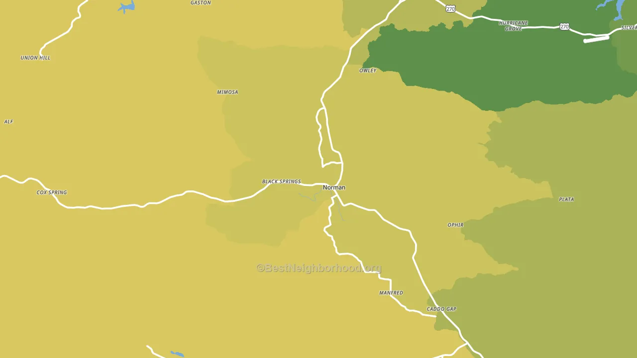 Norman, AR block-group voter-turnout map