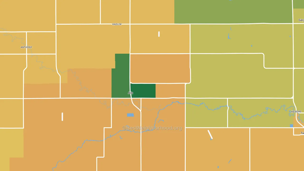 Norman County, MN block-group voter-turnout map