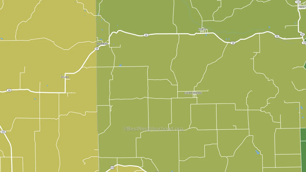 Norman, IN block-group voter-turnout map