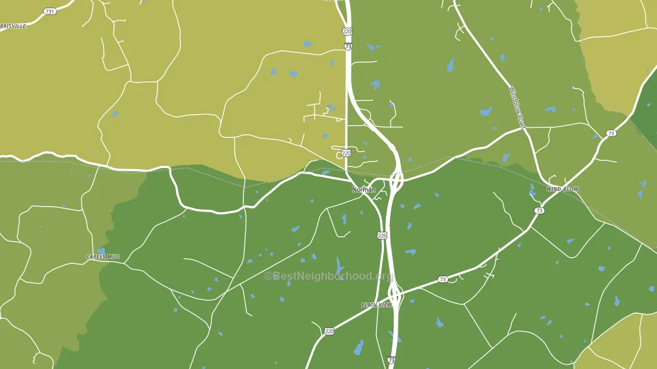 Norman, NC block-group voter-turnout map