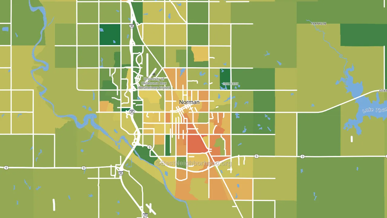 Norman, OK block-group voter-turnout map