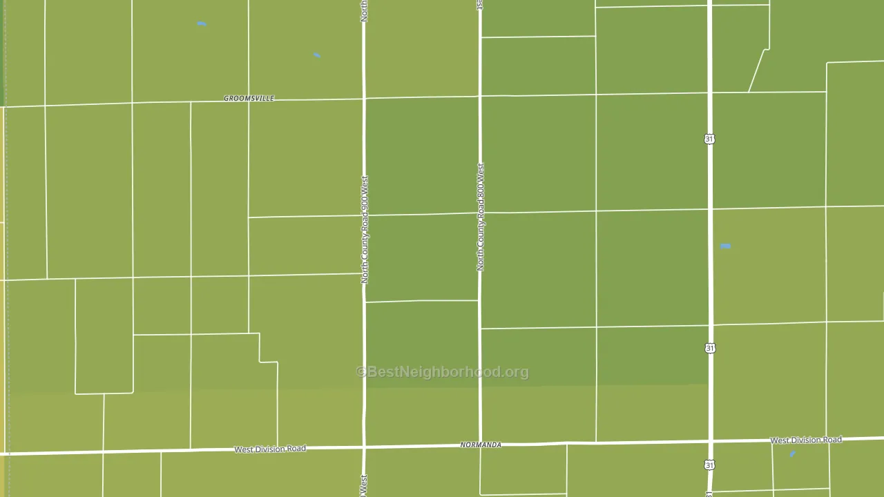 Normanda, IN block-group voter-turnout map