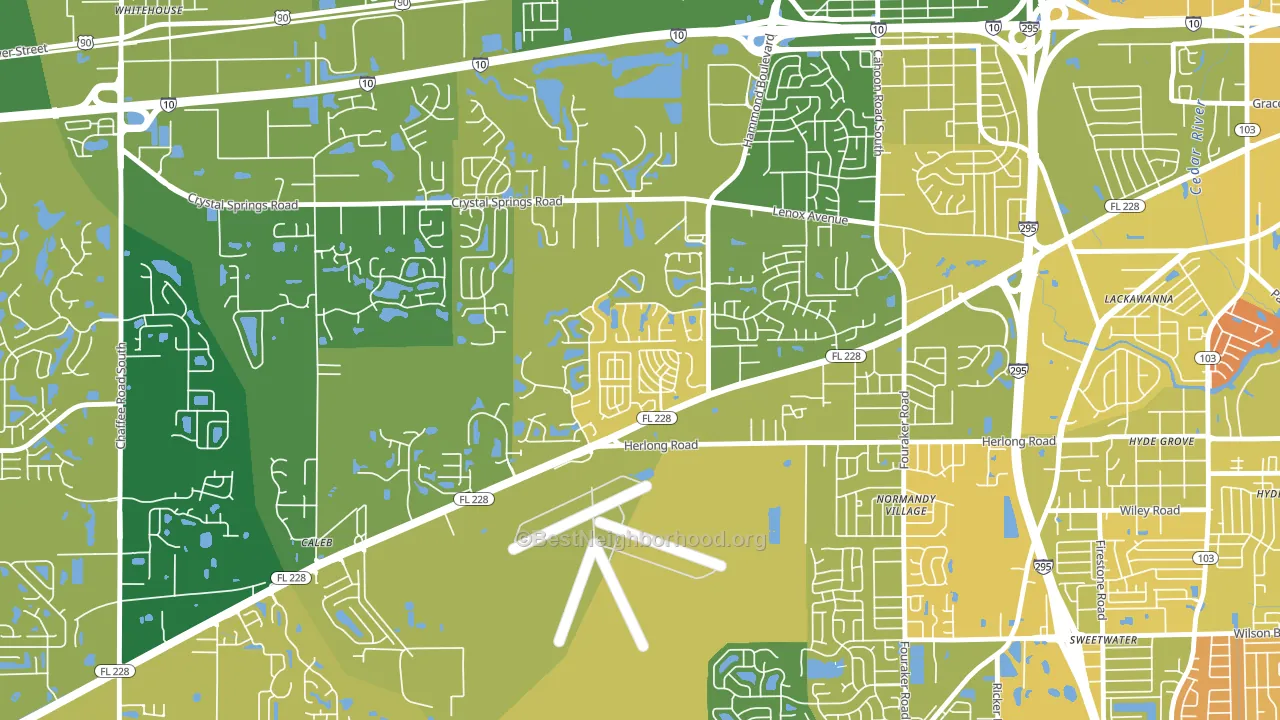 Normandy Estates, Jacksonville, FL block-group voter-turnout map