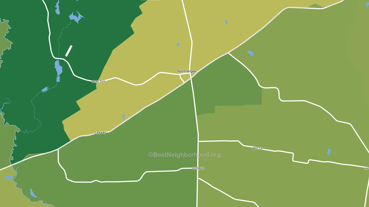 Normangee, TX block-group voter-turnout map