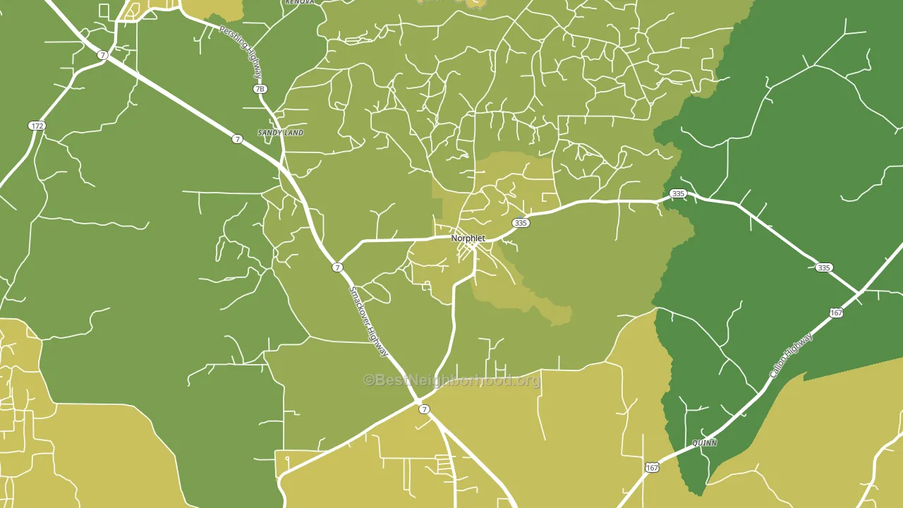 Norphlet, AR block-group voter-turnout map