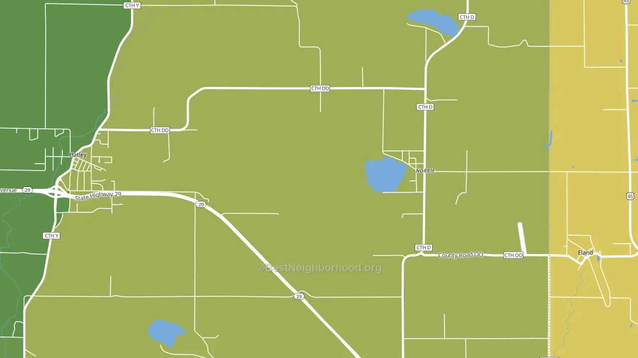 Norrie, WI block-group voter-turnout map