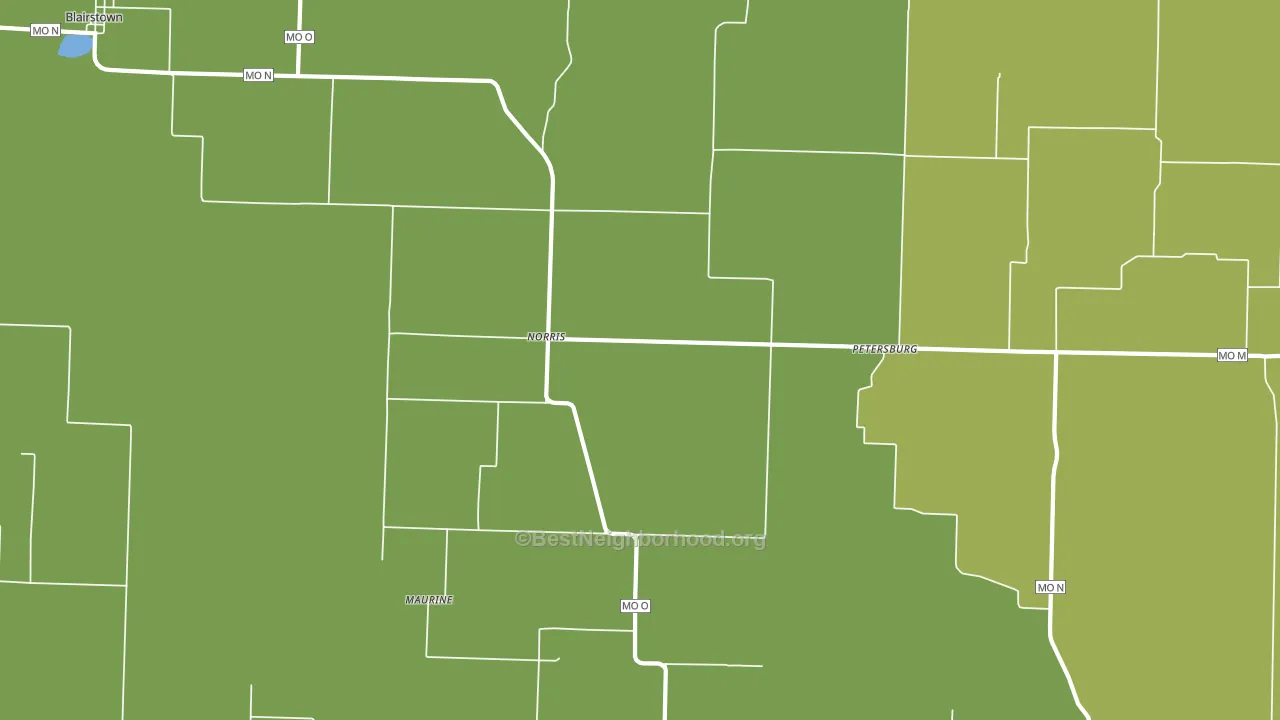 Norris, MO block-group voter-turnout map
