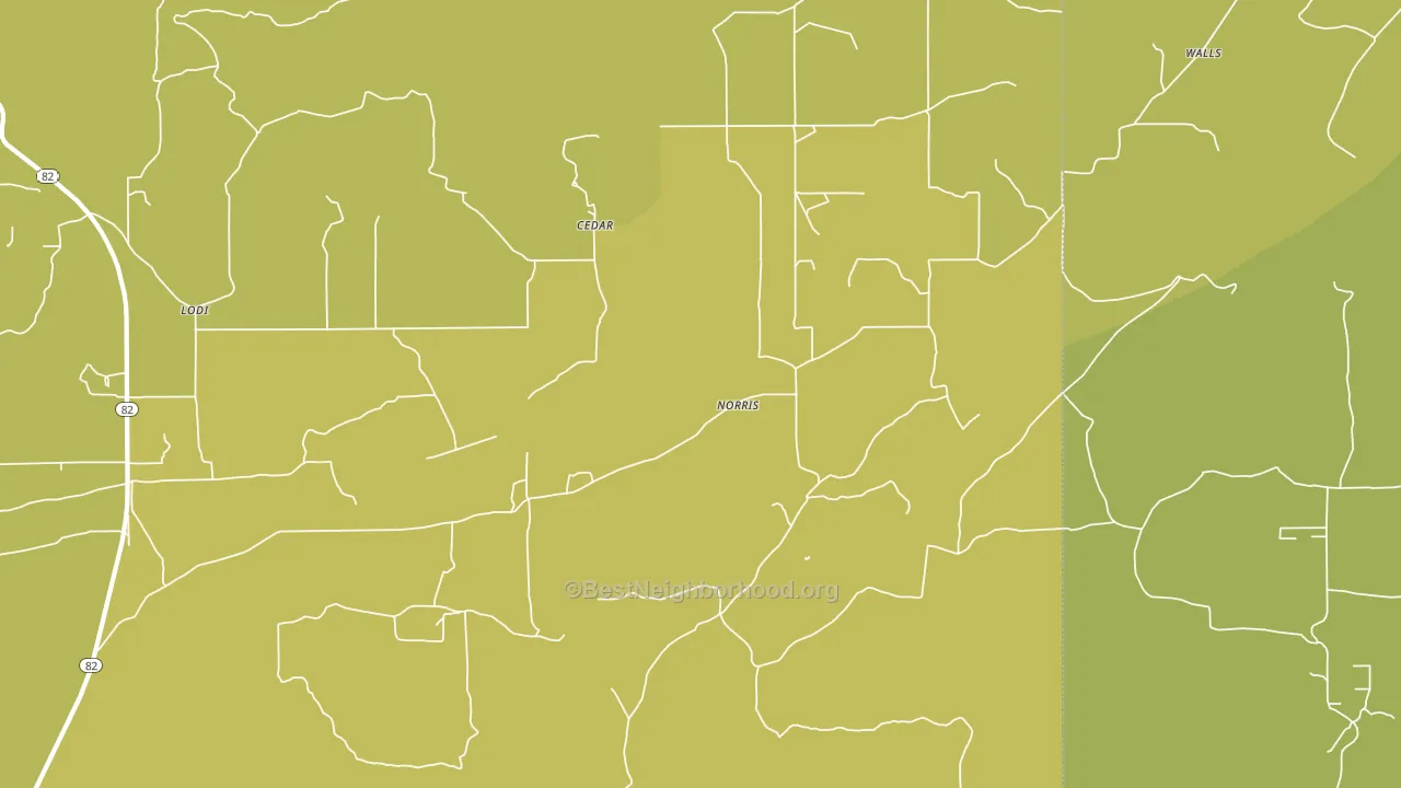 Norris, OK block-group voter-turnout map