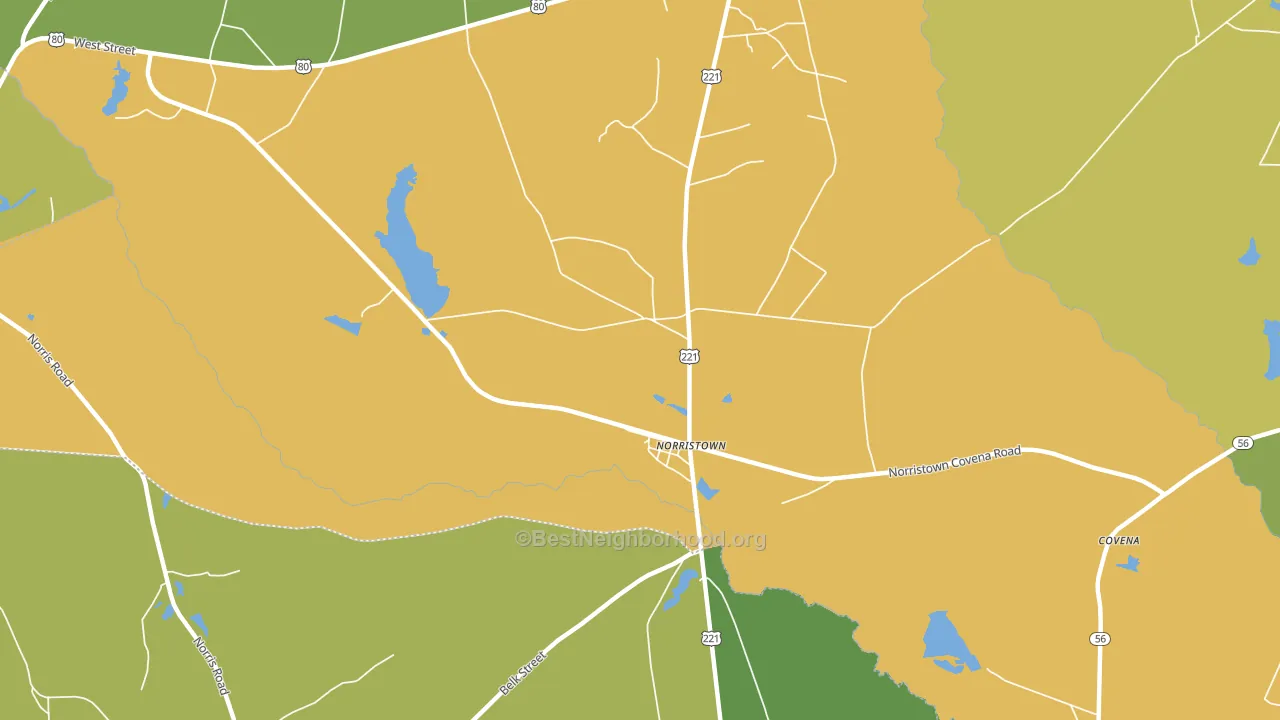 Norristown, GA block-group voter-turnout map
