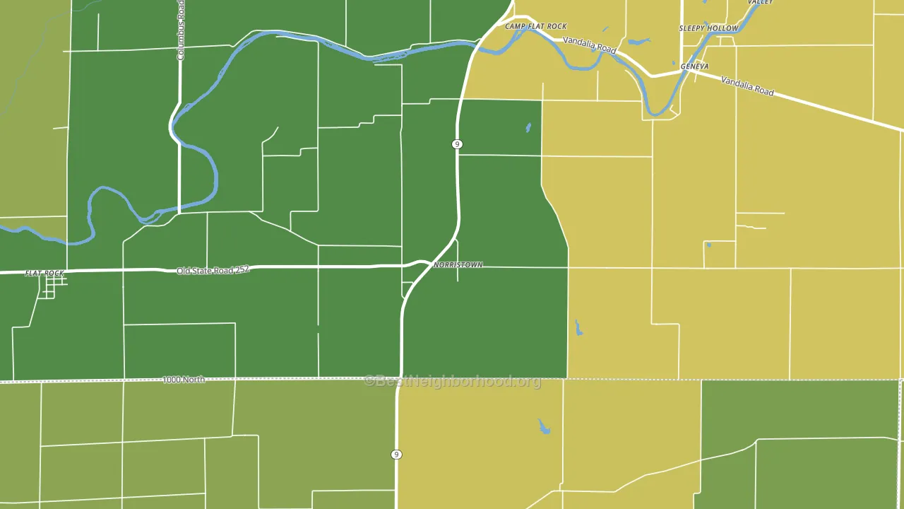 Norristown, IN block-group voter-turnout map