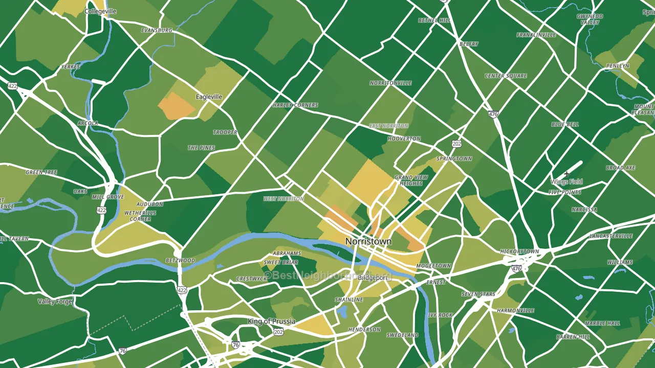 Norristown, PA block-group voter-turnout map