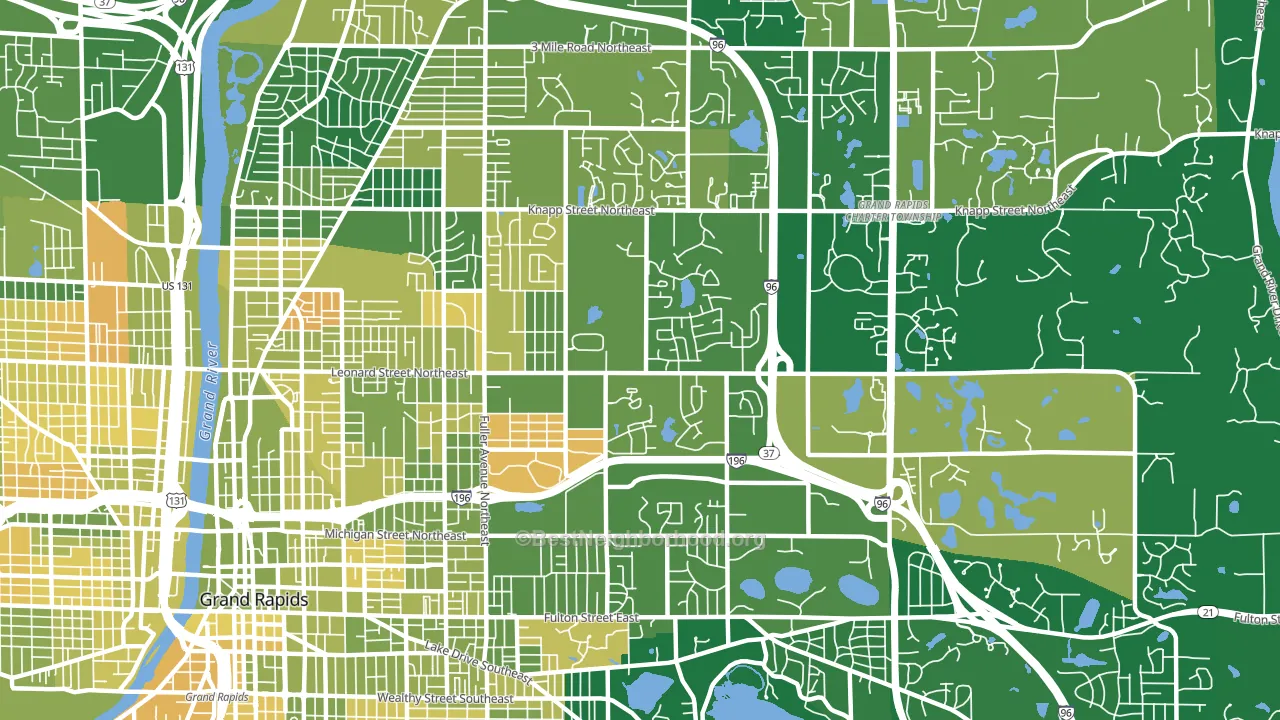 Norteast Citizens Action, Grand Rapids, MI block-group voter-turnout map