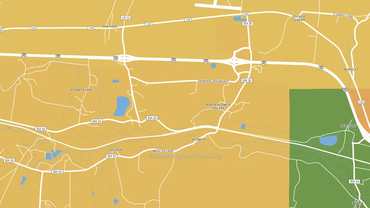 North Acomita Village, NM block-group voter-turnout map