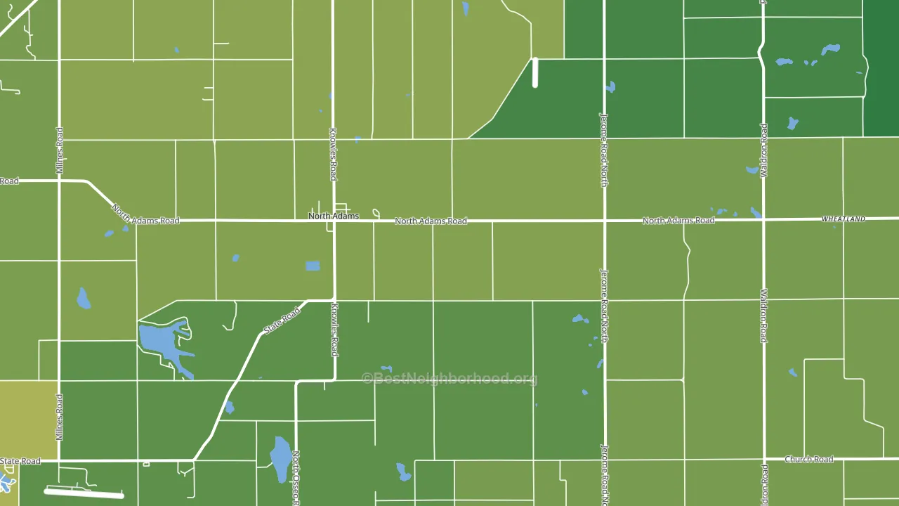 North Adams, MI block-group voter-turnout map