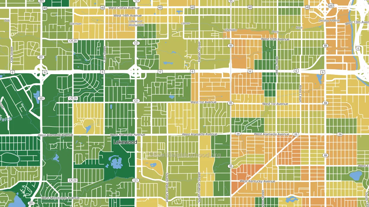North Alameda, Lakewood, CO block-group voter-turnout map