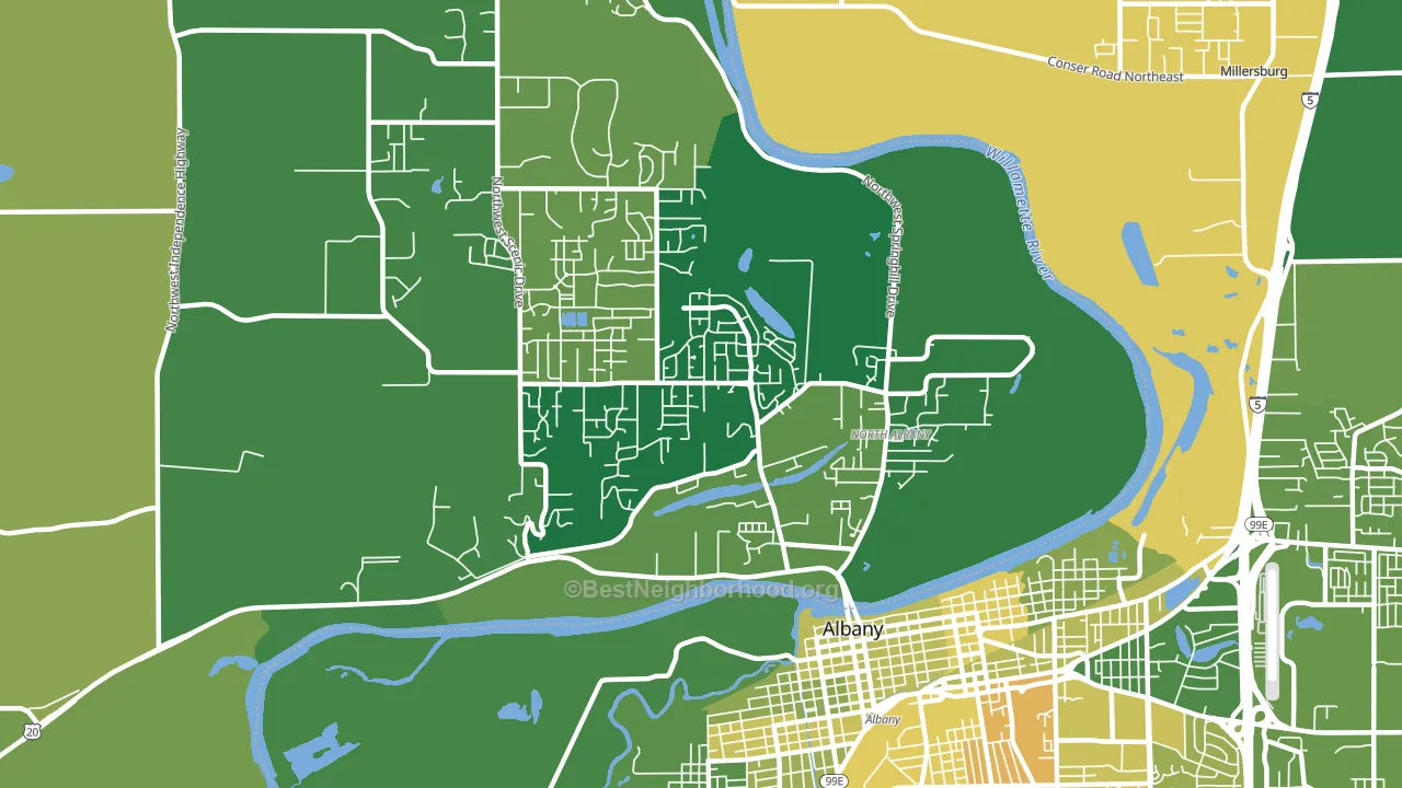 North Albany, Albany, OR block-group voter-turnout map
